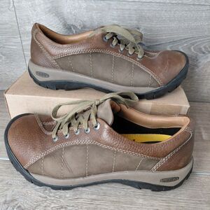 Keen Presidio Shoes Womens 10 Brown Black Leather Hiking Trail Sneakers 1011401